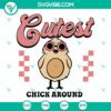 Funny Easter chicken SVG files featuring the cutest chick, perfect for Easter kids. Bright and playful design.