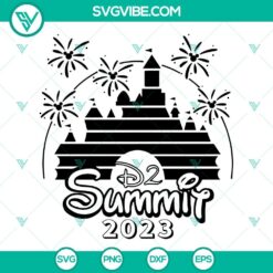D2 Summit 2023, Mouse World Summit, Fireworks SVG Files with Disney theme for digital design projects.