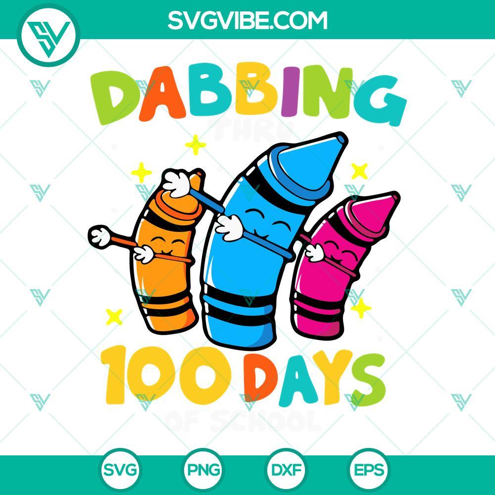 dabbing-thru-100-days-of-school-svg-crayons-dabbing-svg-funny-school-svg-png-dxf-eps-files-6-mockup.jpg Dabbing thru 100 Days of School SVG featuring crayons dabbing in a funny design. Great for school-themed projects.