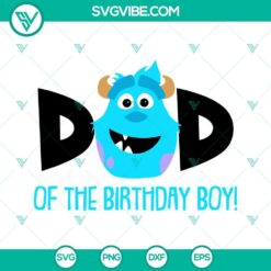Birthday boy James P Sullivan SVG download, Monsters Inc. theme, featuring Dad and Mom. Ideal for birthday decorations, t-shirts, and more.