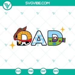Dad Toy Story SVG images for download, featuring a design of "Father of the" text. Perfect for Father's Day projects and crafts.