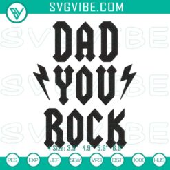 Funny Dad You Rock embroidery designs for Father's Day machine file, perfect for digital crafting projects.