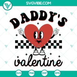 Trendy Daddy’s Valentine SVG with hearts design - ideal for Valentine's Day crafts.