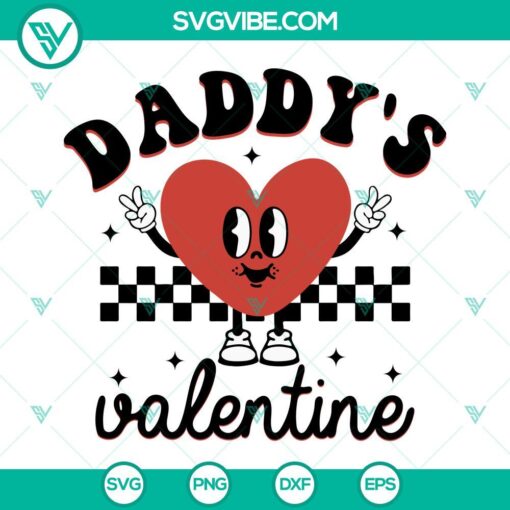 Trendy Daddy’s Valentine SVG with hearts design - ideal for Valentine's Day crafts.