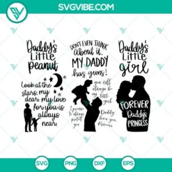Bundle of downloadable Daddy SVG images with Father quotes for Father's Day. Perfect for crafts.