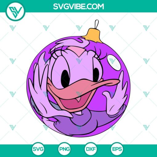 Daisy Duck Christmas Ball SVG Files featuring Disney Christmas designs - PNG, EPS, DXF images for the holiday season.