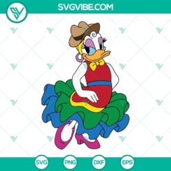 Daisy Duck Cinco De Mayo SVG files with Mexican Fiesta theme in Disney Happy style for digital crafting.