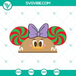 Disney Christmas Daisy Duck gingerbread hat ears SVG - festive holiday design for crafts and projects, PNG DXF EPS files included.
