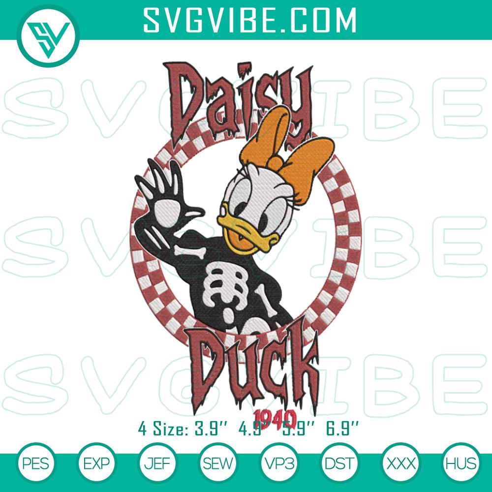 Daisy Duck Halloween Embroidery Designs, Disney Halloween Embroidery Files Daisy Duck Halloween embroidery design file by Disney for spooky machine embroidery, perfect for Halloween crafts.