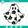 Daisy Ghost SVG images, adorable Halloween flower ghost design for crafts and decorations, cute and festive Halloween SVG.