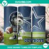 Dallas Cowboys Snoopy 3D tumbler wrap PNG file, 20oz, featuring football-themed design with team colors and logo.