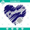 Dallas Cowboys heart SVG file with team logo, NFL football design for download, PNG version available.