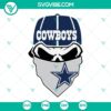 Dallas Cowboys skull SVG download, features a unique football-themed design with the Cowboys logo. Perfect for fans and DIY projects.