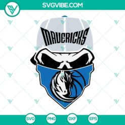 Dallas Mavericks Skull SVG design, Dallas Mavericks Basketball team logo in SVG format, NBA theme.