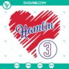 Damar Hamlin Heart SVG with Damar Hamlin 3 design, ideal for Cricut projects. PNG DXF EPS file available.