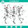 Festive Dancing Skeletons Christmas SVG with Skeleton Santa Hat - Holiday-themed digital design perfect for crafts and decorations.