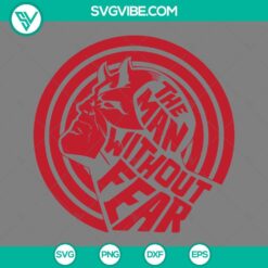 Daredevil The Man Without Fear SVG design with PNG, EPS, and DXF files for download. Bold Daredevil logo for crafting projects.