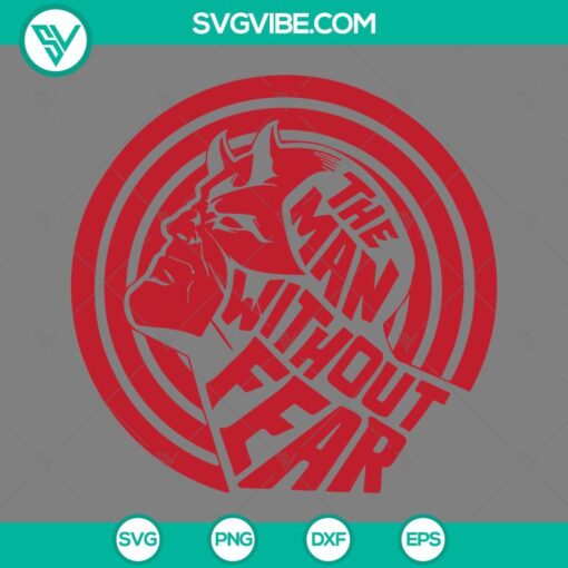 Daredevil The Man Without Fear SVG design with PNG, EPS, and DXF files for download. Bold Daredevil logo for crafting projects.