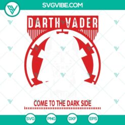 Darth Vader Anakin image in SVG format, urging "Come To The Dark Side". Star Wars themed SVG images.