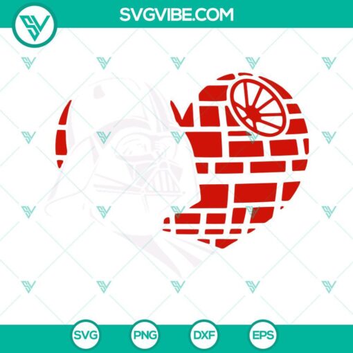Darth Vader in Heart with Death Star SVG image, perfect for Star Wars Valentine’s Day celebration, digital design.