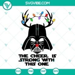 Darth Vader Rudolph Christmas SVG with Star Wars Christmas Light designs in EPS, PNG, and DXF formats for download.
