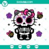Day of the Dead Hello Kitty SVG file with Dia De Los Muertos design in PNG format for download.