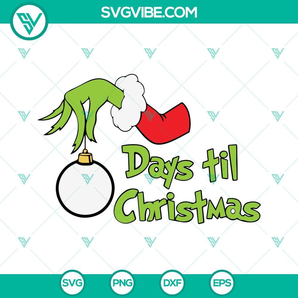 Days Til Christmas SVG, Christmas Countdown SVG PNG EPS DXF Cut Files Days Til Christmas SVG with Christmas Countdown design for download in PNG, EPS, DXF formats.