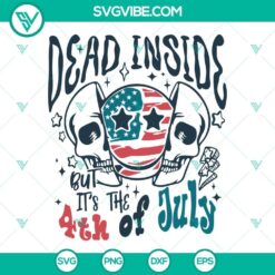 Dead Inside But It’s The 4th Of July SVG Image, Smiley Face Skull 2