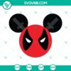 Deadpool Mickey Mouse head ears design SVG PNG DXF EPS cut files, perfect for crafting projects.