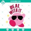 Kirby Thug Life SVG files featuring cute cartoon game character with "Deal With It" glasses, perfect for gaming enthusiasts.