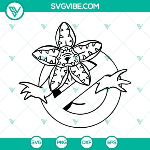 Demogorgon SVG file featuring iconic Stranger Things monster design, available for download in PNG, DXF, and EPS formats.