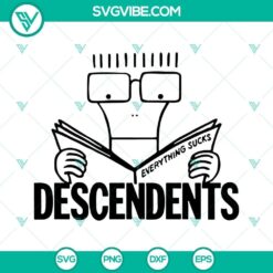 Descendents band logo SVG download for Cricut, featuring PNG, DXF, and EPS file formats.