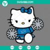Detroit Lions themed Hello Kitty cheerleader digital cut files in SVG, PNG, DXF, and EPS formats for crafting projects.