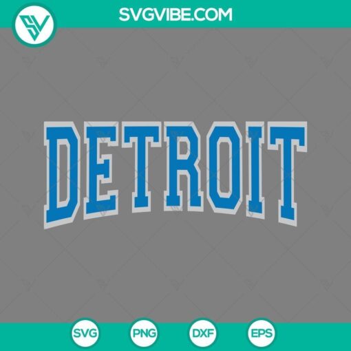 Detroit Lions football team logo in SVG file format for download, featuring Detroit city skyline and team emblem.