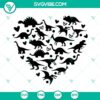 Cute dinosaur heart Valentine's Day SVG file for crafting projects.