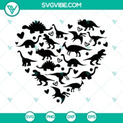 Cute dinosaur heart Valentine's Day SVG file for crafting projects.