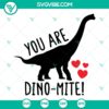 Dinosaur Valentine SVG bundle with "I Steal Hearts" and "I Rawr You" designs, perfect for Valentine's Day crafts and projects.