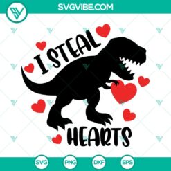 Dinosaur Valentine SVG Images Bundle, I Steal Hearts SVG Files, I Rawr You SVG Images 8