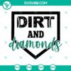 Baseball girl SVG with dirt, diamonds, and ball diamond design - SVG download. Ideal for sports-themed digital projects.