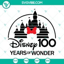 Disney 100 Years of Wonder SVG Files for 100th Anniversary Celebration - Mickey Mouse, Minnie, and Friends in digital format.