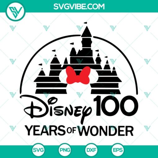 Disney 100th Anniversary SVG celebrating 100 Years Of Wonder with download option. Ideal for Disney fans, crafters, and themed parties.