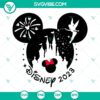 Disney 2023 Minnie Head and Tinker Bell Castle SVG images featuring magic theme for crafts and projects.