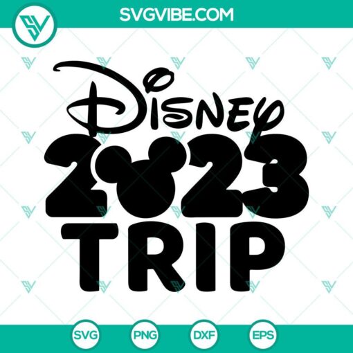 Disney 2023 Trip Mickey Ears SVG - Ideal for Family Trip with a Fun and Playful Design, Perfect for Disney Vacation in 2023.