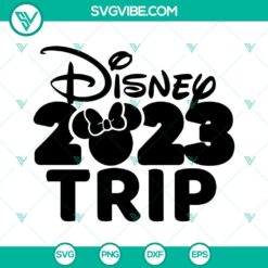 Disney 2023 Trip Minnie Ears SVG - Perfect for Family Trip Shirts, Family Vacation SVG File, Fun Minnie Mouse Ears Design.