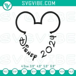 Disney 2024 embroidery file featuring Mickey Mouse head design, perfect for crafting projects and digital embroidery enthusiasts.