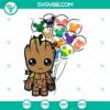 Baby Groot Disney SVG with Mickey Balloon, cute Groot SVG files for crafting, ideal for Disney fans and baby showers.