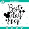 Disney Best Day Ever SVG files featuring Mickey and Minnie Mouse designs for crafting projects and Disney-themed creations.