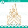 Disney Castle Spiderweb Halloween Embroidery, Spooky Disney-Inspired Design - Ideal for Halloween decor, featuring a haunted Disney castle with spiderwebs.