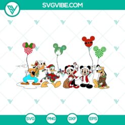 Disney characters Christmas friends SVG images featuring popular Disney characters in festive holiday designs.