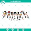 Disney characters cruise 2024 SVG for Cricut, featuring Mouse and Friends trip graphics and cute character heads for download.